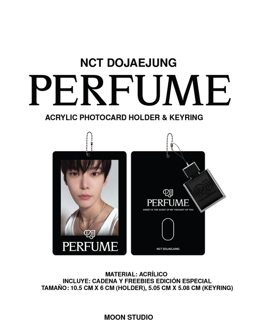 perfume acrylic photocard holder & keychain 🐰🐶🍑