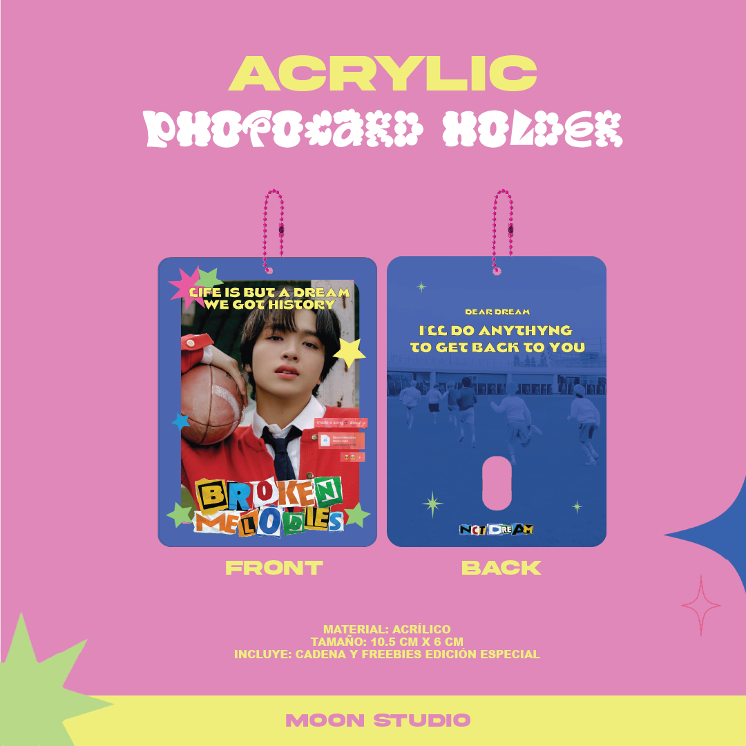 broken melodies 🎧🎶🎤💗🛼 acrylic photocard holder